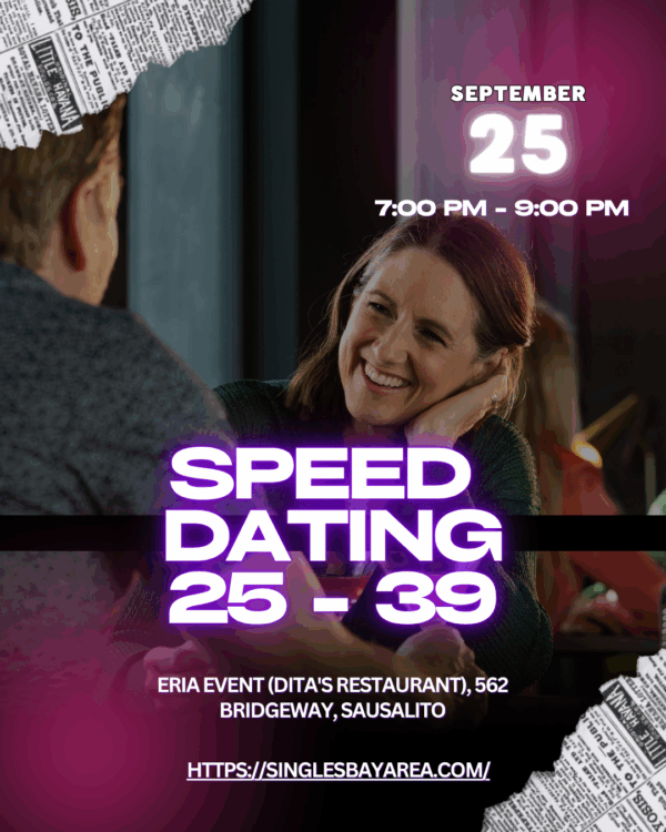 Early Bird SPEED DATING in SAUSALITO, 25 - 39